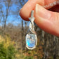 Sterling Silver Wire-Wrapped Rainbow Moonstone Pendant