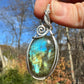 Wire-Wrapped Spectrolite Labradorite Pendant in Sterling Silver