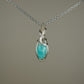 Rosecut Amazonite Pendant Wire-Wrapped in Sterling Silver