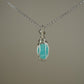 Rosecut Amazonite Pendant Wire-Wrapped in Sterling Silver