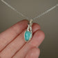 Rosecut Amazonite Pendant Wire-Wrapped in Sterling Silver