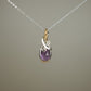 Rosecut Amethyst Pendant Wire-Wrapped in Sterling Silver and 14k Goldfilled Wire