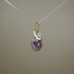 Rosecut Amethyst Pendant Wire-Wrapped in Sterling Silver and 14k Goldfilled Wire