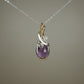 Rosecut Amethyst Pendant Wire-Wrapped in Sterling Silver and 14k Goldfilled Wire