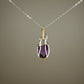 Rosecut Amethyst Pendant Wire-Wrapped in Sterling Silver and 14k Goldfilled Wire