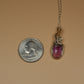 Rosecut Amethyst Pendant Wire-Wrapped in Sterling Silver and 14k Goldfilled Wire