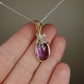 Rosecut Amethyst Pendant Wire-Wrapped in Sterling Silver and 14k Goldfilled Wire