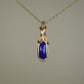 Rosecut Lapis Lazuli Pendant Wire-Wrapped in 14k Goldfilled Wire