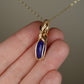 Rosecut Lapis Lazuli Pendant Wire-Wrapped in 14k Goldfilled Wire