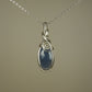 Blue Sapphire Pendant Wire-Wrapped in Sterling Silver