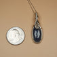 Blue Sapphire Pendant Wire-Wrapped in Sterling Silver