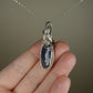 Blue Sapphire Pendant Wire-Wrapped in Sterling Silver