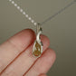 Sterling Silver Wire-Wrapped Rosecut Yellow Fancy Sapphire Pendant