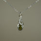 Green Tourmaline Pendant Wire-Wrapped in Sterling Silver