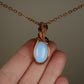 Opalite Glass Pendant Wire-Wrapped in Copper