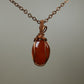 Carnelian Pendant Wire-Wrapped in Copper