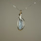 Chatoyant Gray Moonstone Pendant Wire-Wrapped in Sterling Silver and 14k Goldfilled Wire