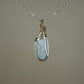 Chatoyant Gray Moonstone Pendant Wire-Wrapped in Sterling Silver and 14k Goldfilled Wire