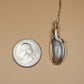 Chatoyant Gray Moonstone Pendant Wire-Wrapped in Sterling Silver and 14k Goldfilled Wire