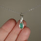 Natural Emerald Pendant Wire-Wrapped in Sterling Silver