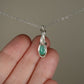 Natural Emerald Pendant Wire-Wrapped in Sterling Silver