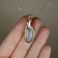 Chatoyant Gray Moonstone Pendant Wire-Wrapped in Sterling Silver and 14k Goldfilled Wire