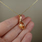 Citrine Pendante Wire-Wrapped in 14k Goldfill