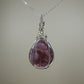 Gem Lepidolite Pendant Wire-Wrapped in Sterling Silver