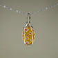 Vintage Yellow Murano Glass ("Millefiori") Pendant Wire-Wrapped in Sterling Silver