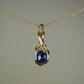 Blue Rosecut Sapphire Pendant Wire-Wrapped in 14k Goldfilled Wire