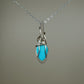 Sterling Silver Wire-Wrapped Sleeping Beauty Blue Turquoise Pendant