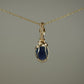 Blue Rosecut Sapphire Pendant Wire-Wrapped in 14k Goldfilled Wire