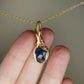 Blue Rosecut Sapphire Pendant Wire-Wrapped in 14k Goldfilled Wire