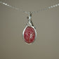 Carved Rhodochrosite Scarab Pendant Wire-Wrapped in Sterling Silver