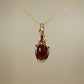 Garnet Pendant Wire-Wrapped in 14k Goldfill