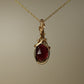 Garnet Pendant Wire-Wrapped in 14k Goldfill