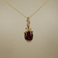 Garnet Pendant Wire-Wrapped in 14k Goldfill