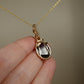 Garnet Pendant Wire-Wrapped in 14k Goldfill