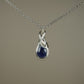 Blue Sapphire Pendant Wire-Wrapped in Sterling Silver