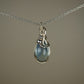 Blue Fluorite Pendant Wire-Wrapped in Sterling Silver