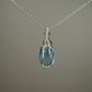 Blue Fluorite Pendant Wire-Wrapped in Sterling Silver