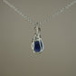 Blue Sapphire Pendant Wire-Wrapped in Sterling Silver