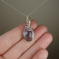 Blue Fluorite Pendant Wire-Wrapped in Sterling Silver