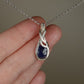 Blue Sapphire Pendant Wire-Wrapped in Sterling Silver