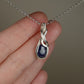 Blue Sapphire Pendant Wire-Wrapped in Sterling Silver