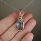 Blue Fluorite Pendant Wire-Wrapped in Sterling Silver