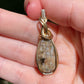 Wire-Wrapped Breccia de Oro (Gold in Quartz) Pendant in Sterling Silver and 14k Gold-Fill